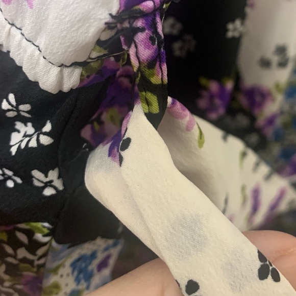 NEW Boohoo Sleeveless Mixed Floral Jumpsuit Patchwork Wide Leg Cropped - Picture 6 of 16